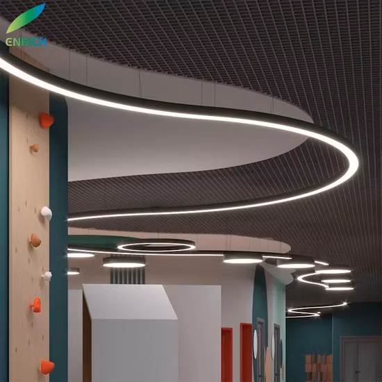 Lampada a sospensione lineare a LED circolare con illuminazione su/giù per illuminazione da ufficio