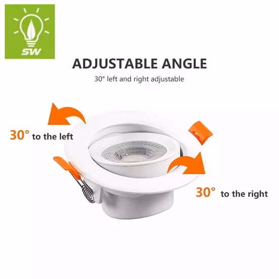 Downlight LED COB rotondo da incasso a soffitto con certificazione CE RoHS 5W/7W/10W/15W/20W/30W